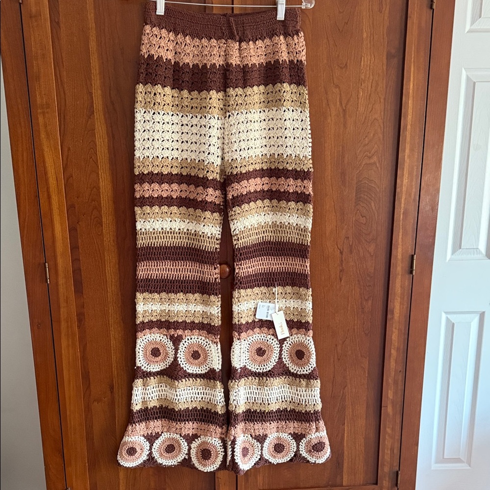 Flook x Free People Grandpa Crochet Flare Pants - Picture 2 of 6